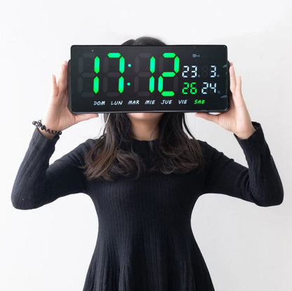 Reloj Led Calendario Pared