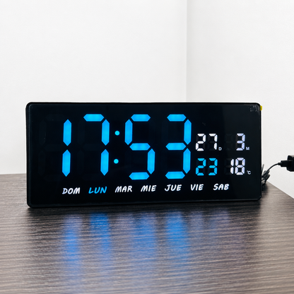 Reloj Led Calendario Pared